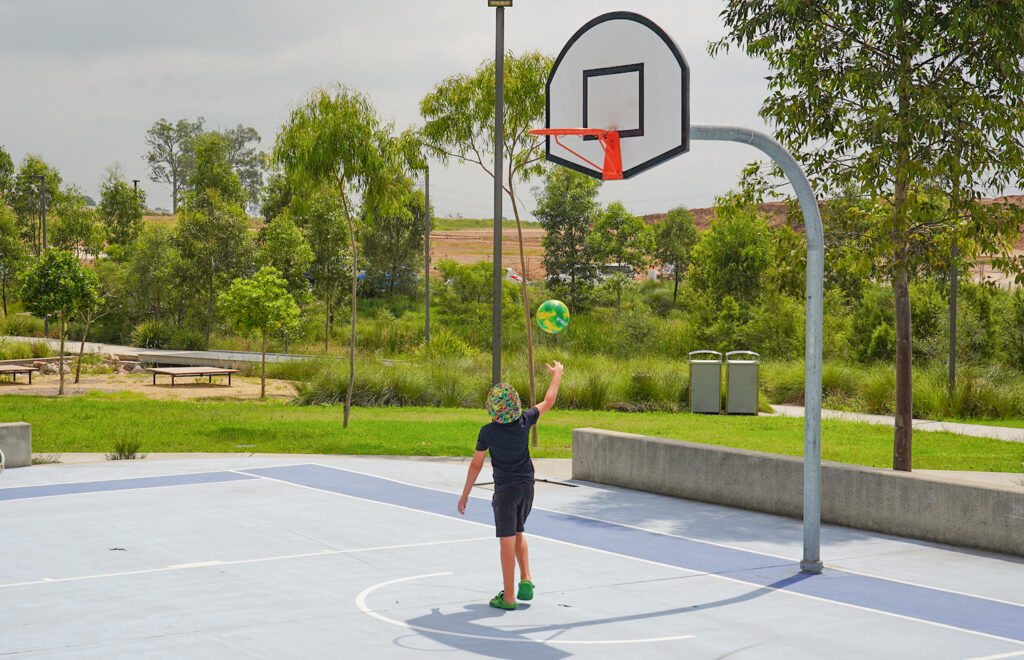 The basketball facilities at The Dawson-Damer Park are great for kids of all ages.