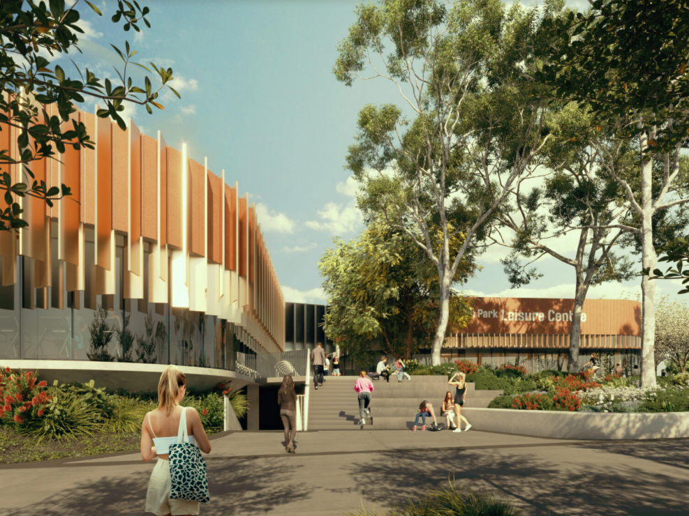 The facility will include an indoor sports pavilion.