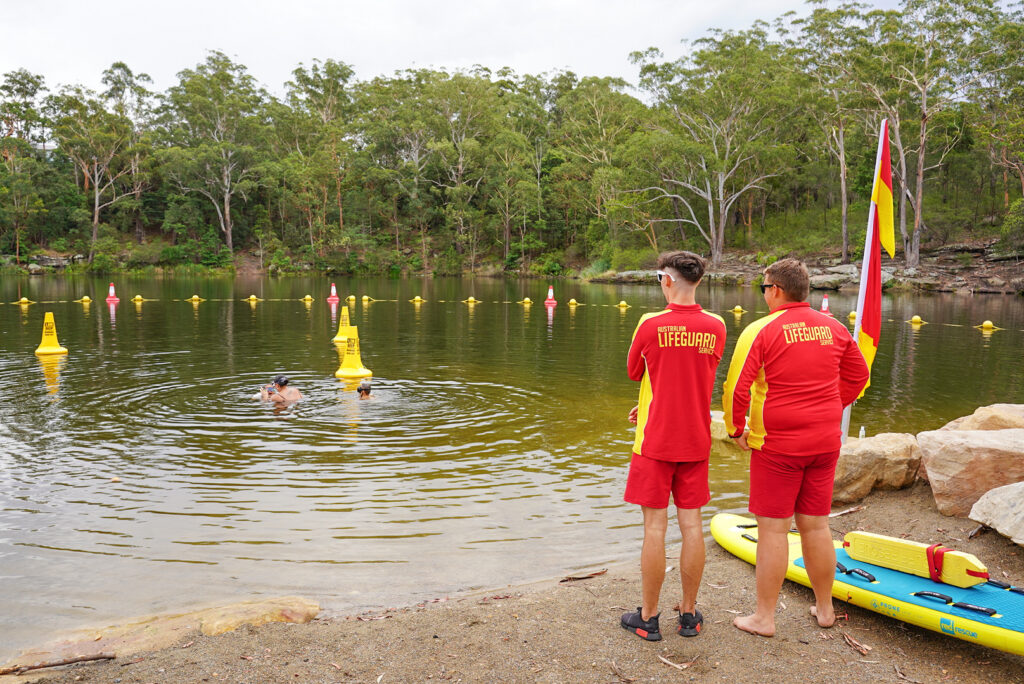 Lifeguards on duty at Lake Parramatta, Sydney